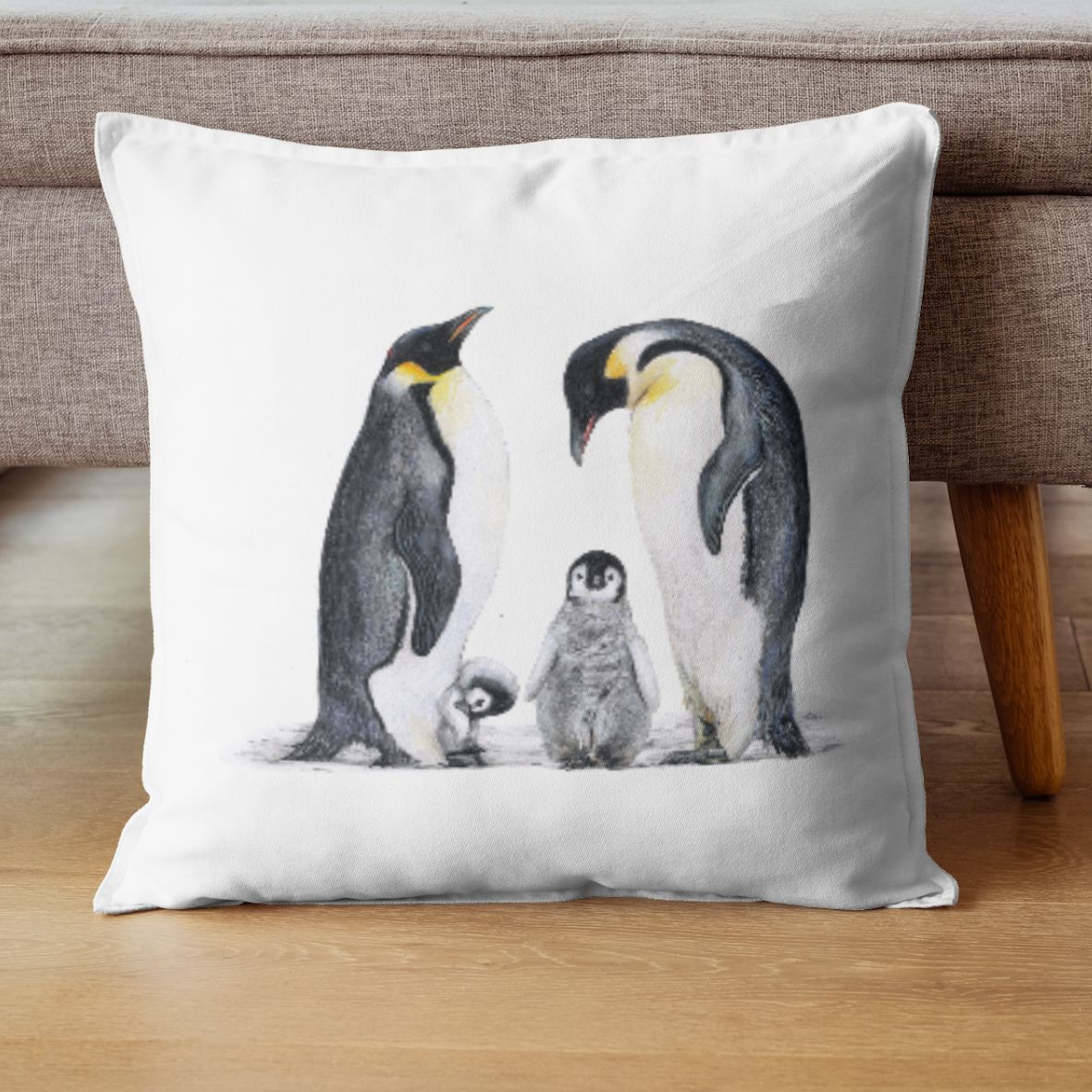 Pinguinfamilie - Kissen 40x40cm