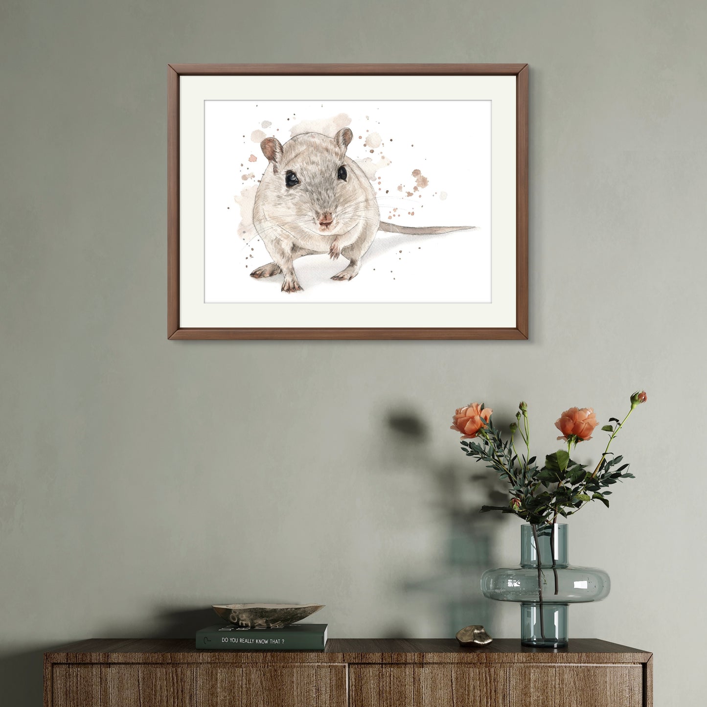 Original Aquarell „Ratte“ - Welttierschutztag