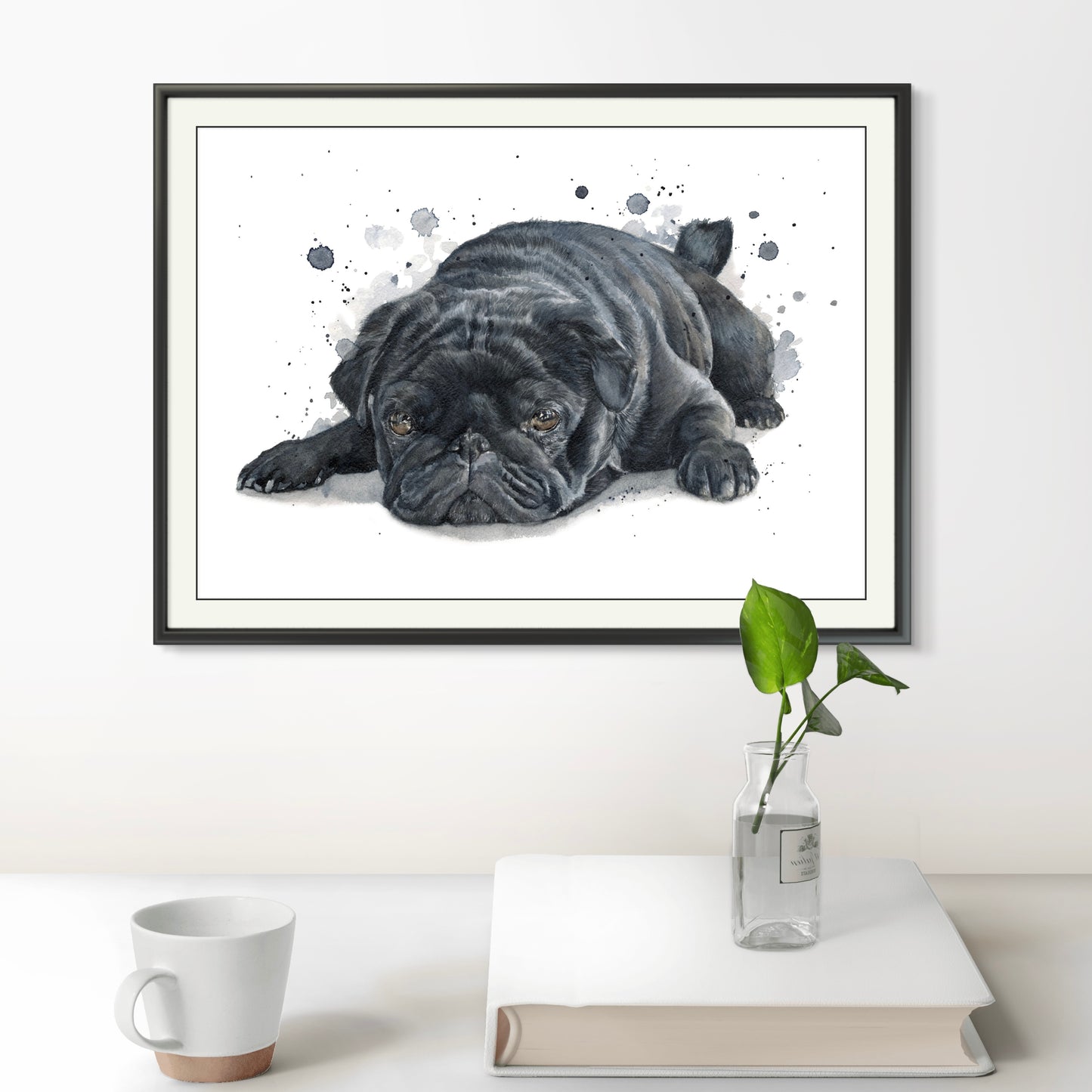 Original Aquarell „Mops“ - Welttierschutztag