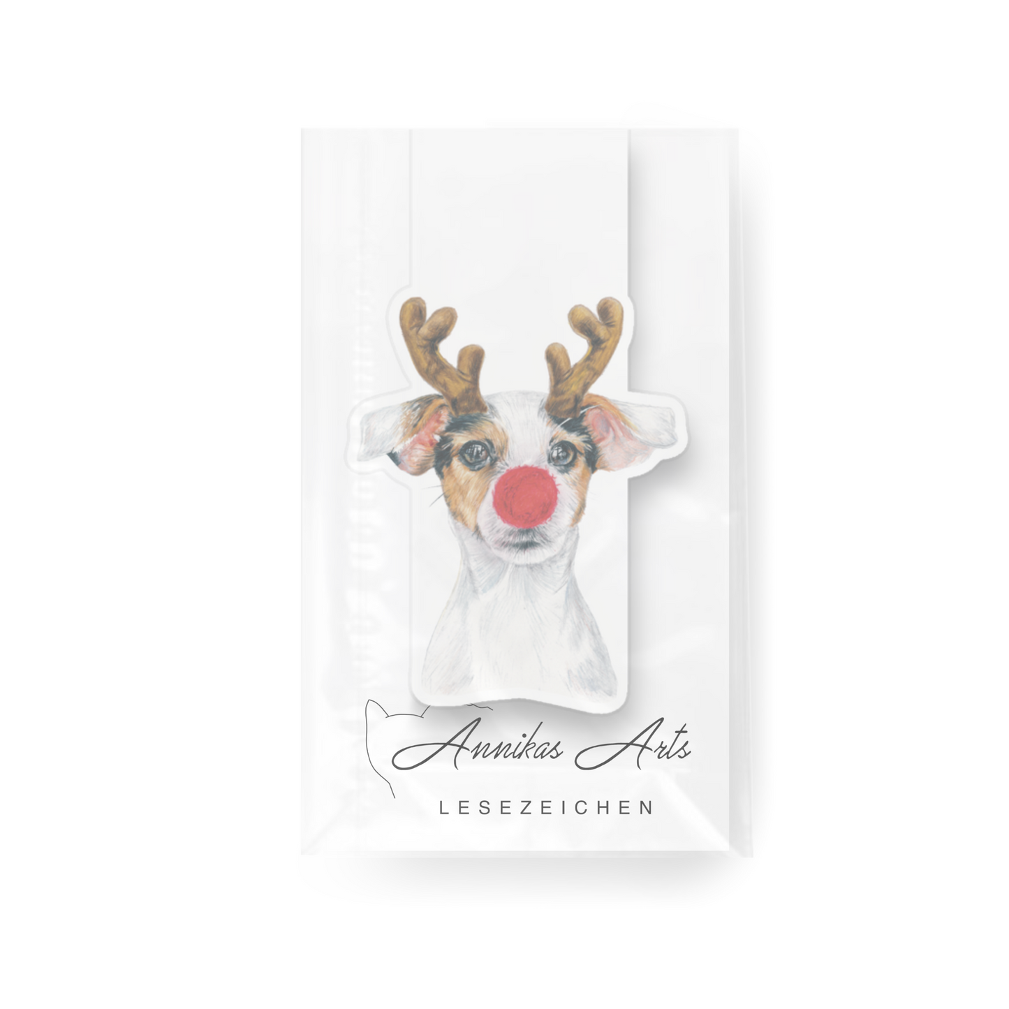 Magnet Lesezeichen "Rentierhund”