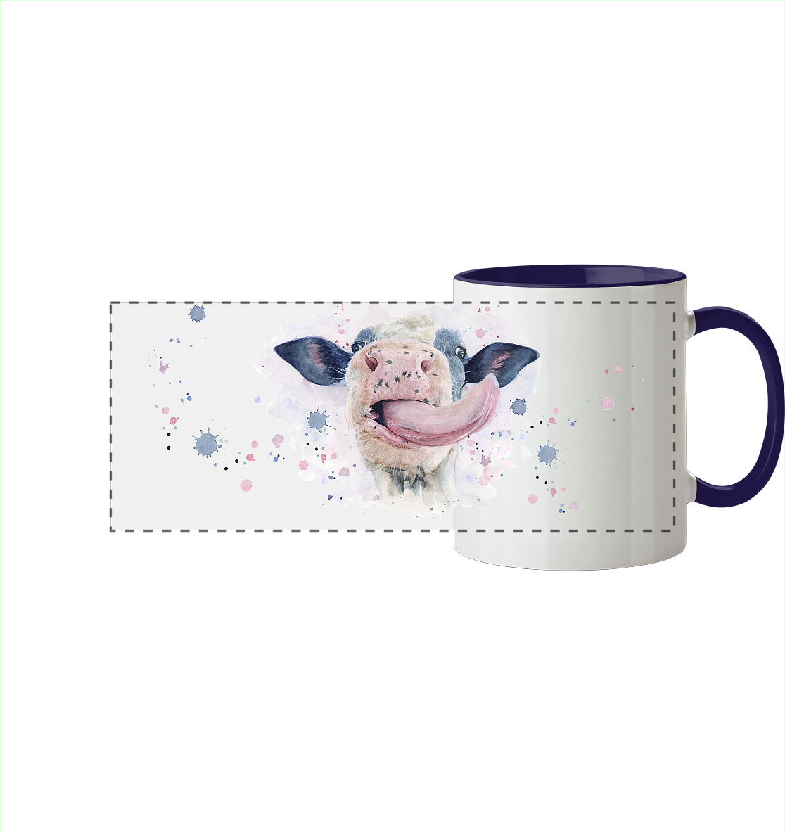 Kuhle Tasse - Panorama Tasse zweifarbig