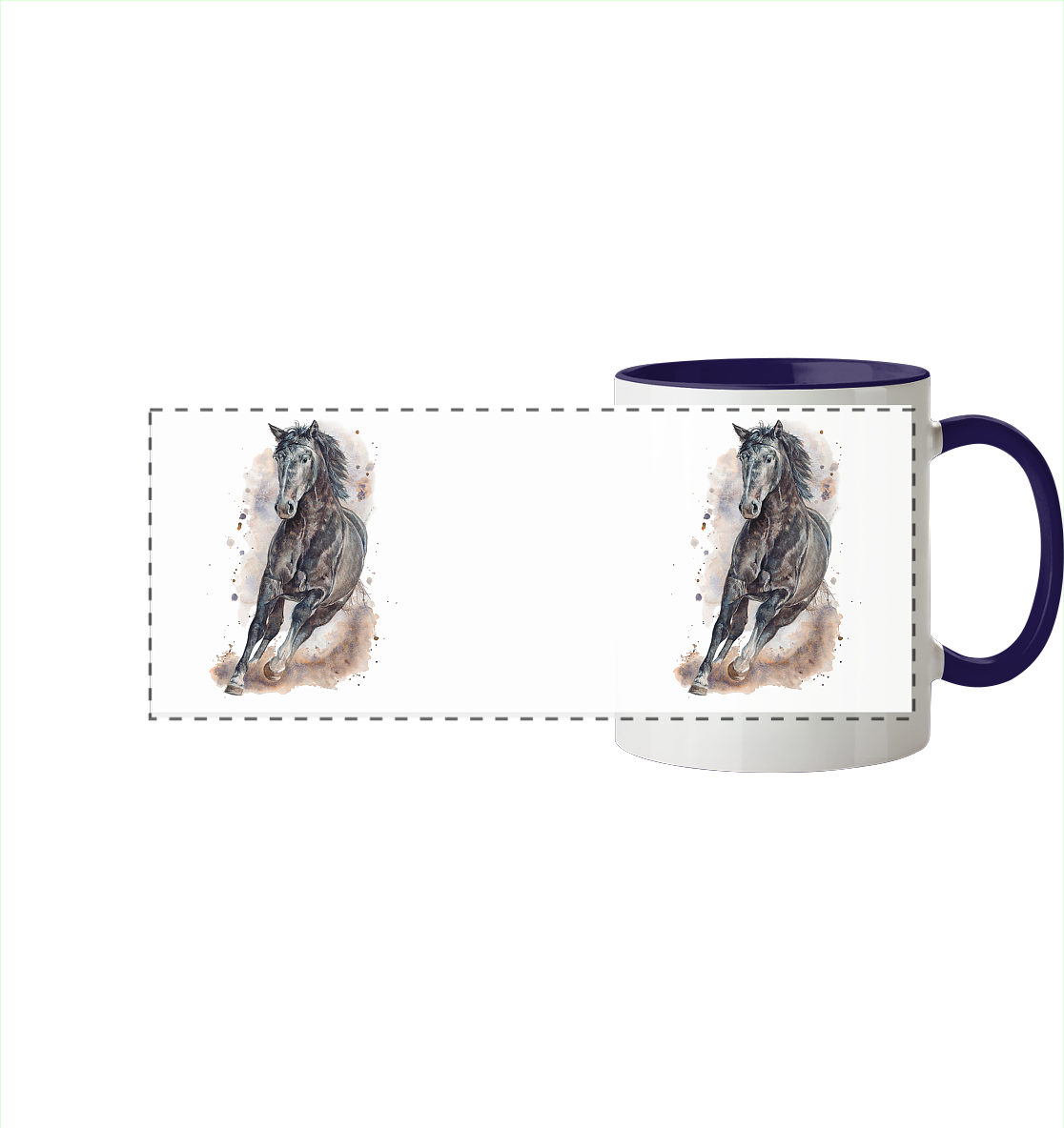 "Ungebunden" - Panorama Tasse zweifarbig