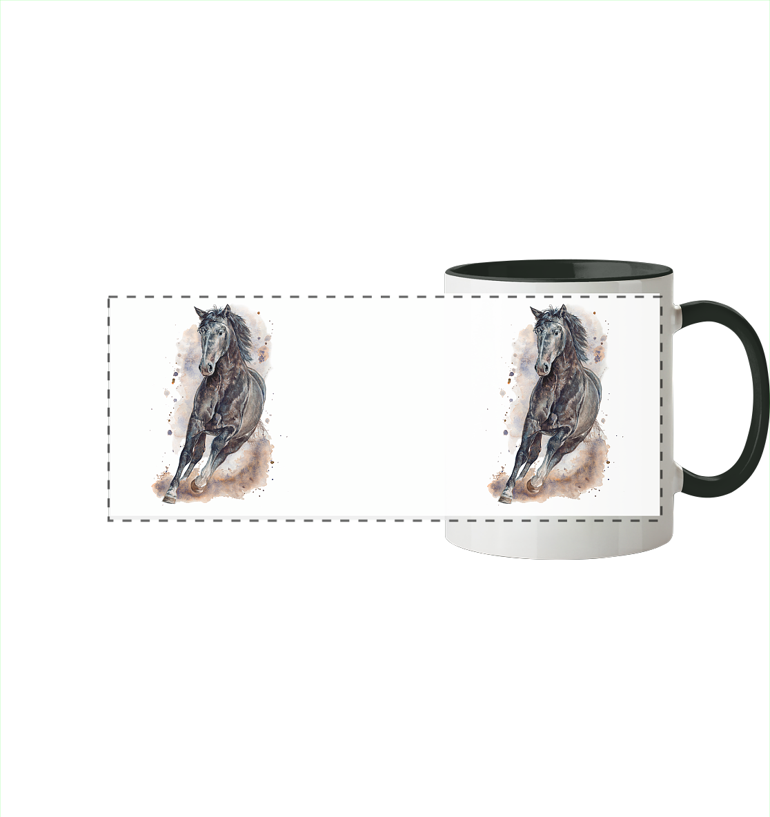 "Ungebunden" - Panorama Tasse zweifarbig