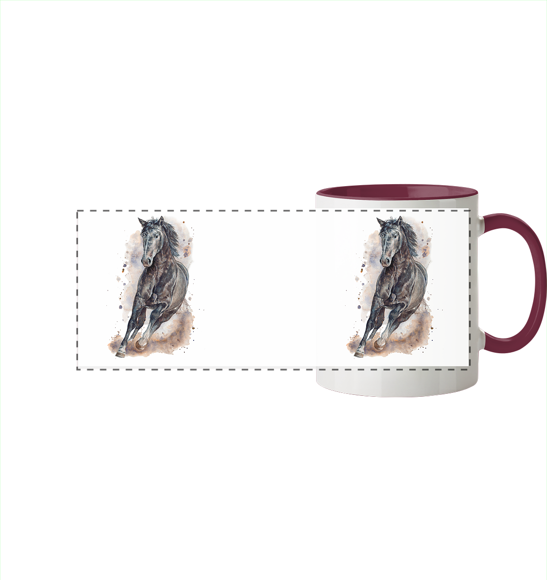 "Ungebunden" - Panorama Tasse zweifarbig