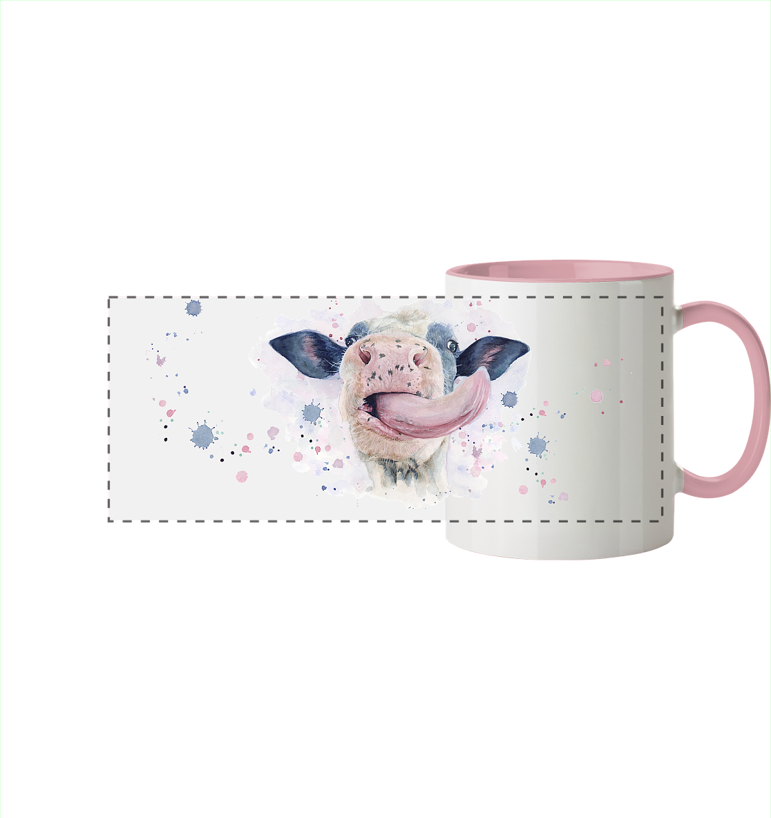 Kuhle Tasse - Panorama Tasse zweifarbig