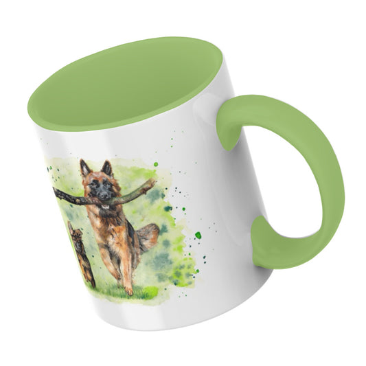 "Familienzeit" - Panorama Tasse zweifarbig