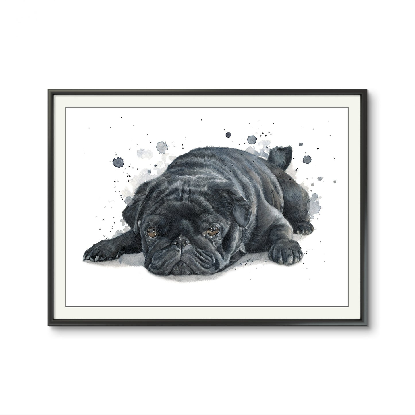 Original Aquarell „Mops“ - Welttierschutztag