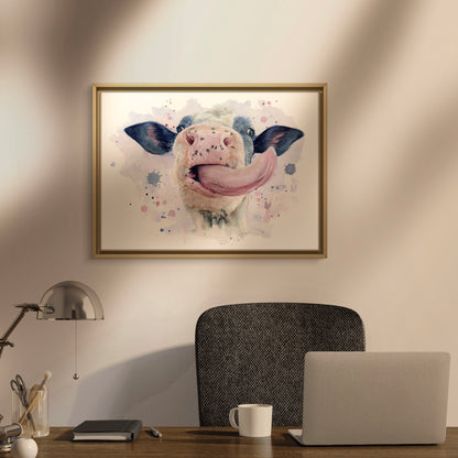 Original Aquarell „Kuhle Kuh“