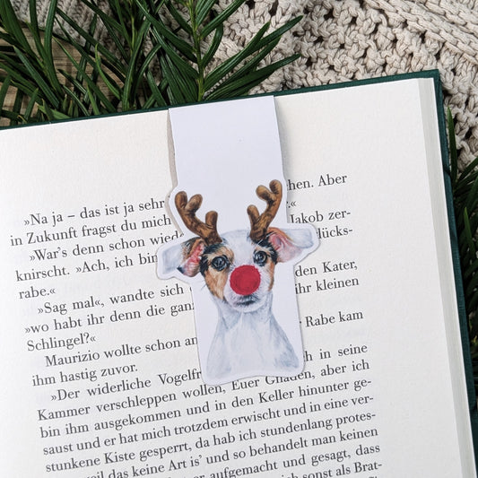 Magnet Lesezeichen "Rentierhund”
