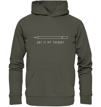 Art is my therapy - Stift - Organic Hoodie